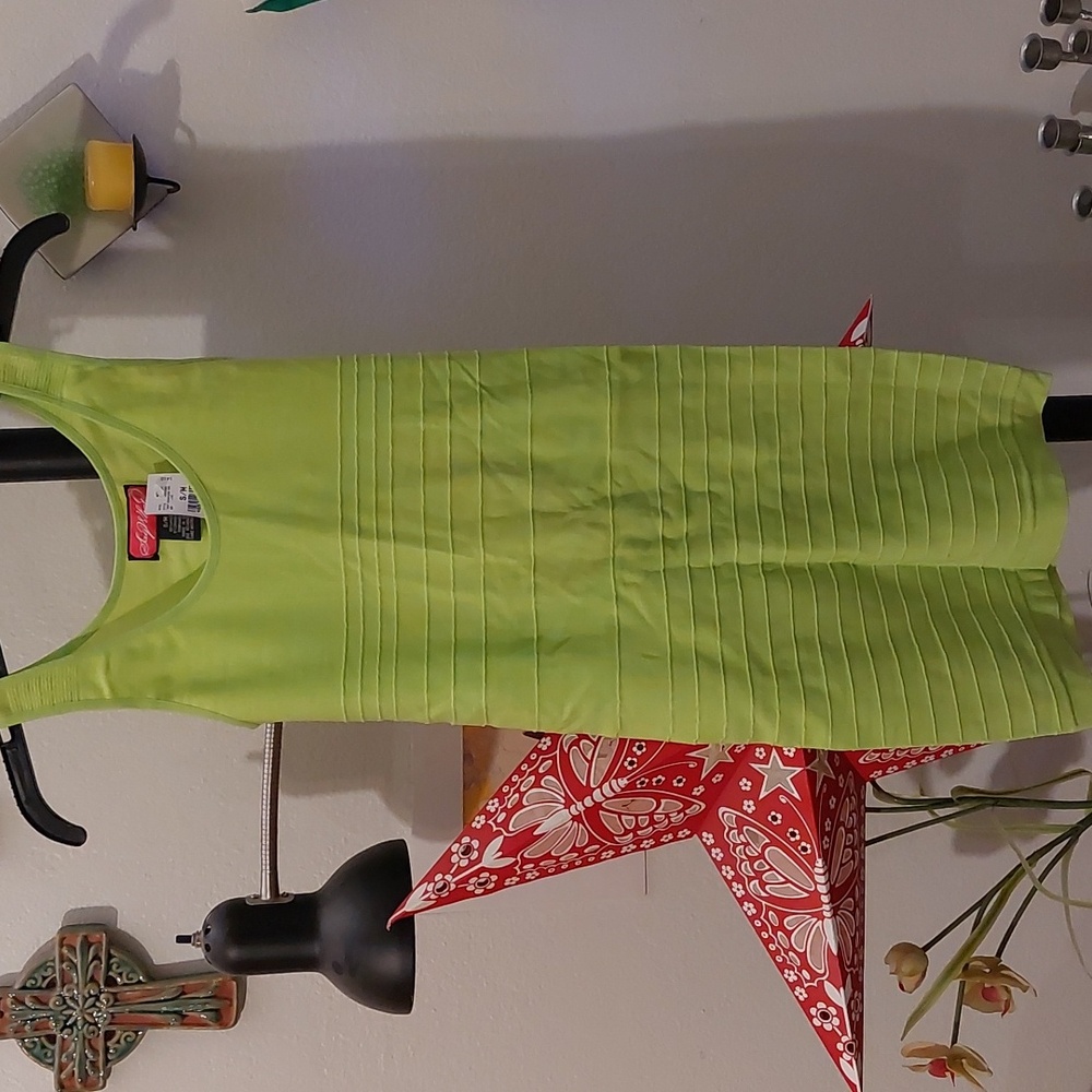 Y2k era Neon lime green bodycon bandage dress with open back